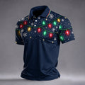 String Lights Snowflakes Christmas Golf Shirt, Mens Golf Shirts, Golf Apparel For Men