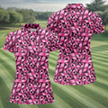 Pink And Black Breast Cancer Women's Golf Polo