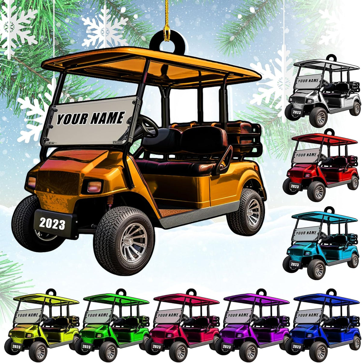 Personalized Golf Cart Ornaments, Golf Keychain, Funny Golf Accessories, Gift For Golf Lovers