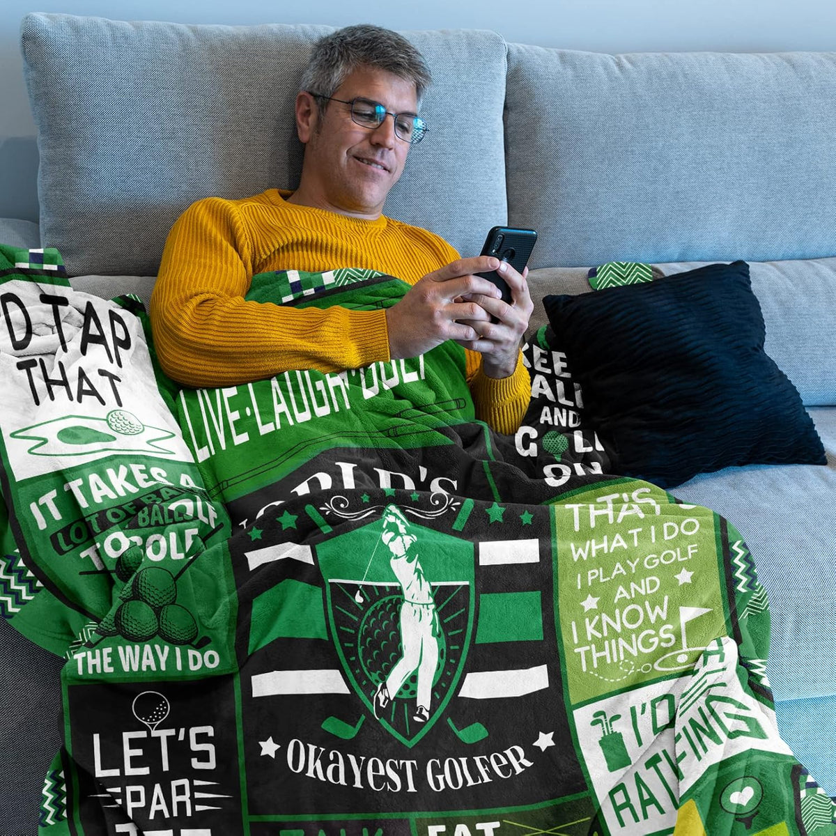 World's Okayest Golfer Blanket, Golf Blanket, Gift For Golfers, Golf Gift Ideas