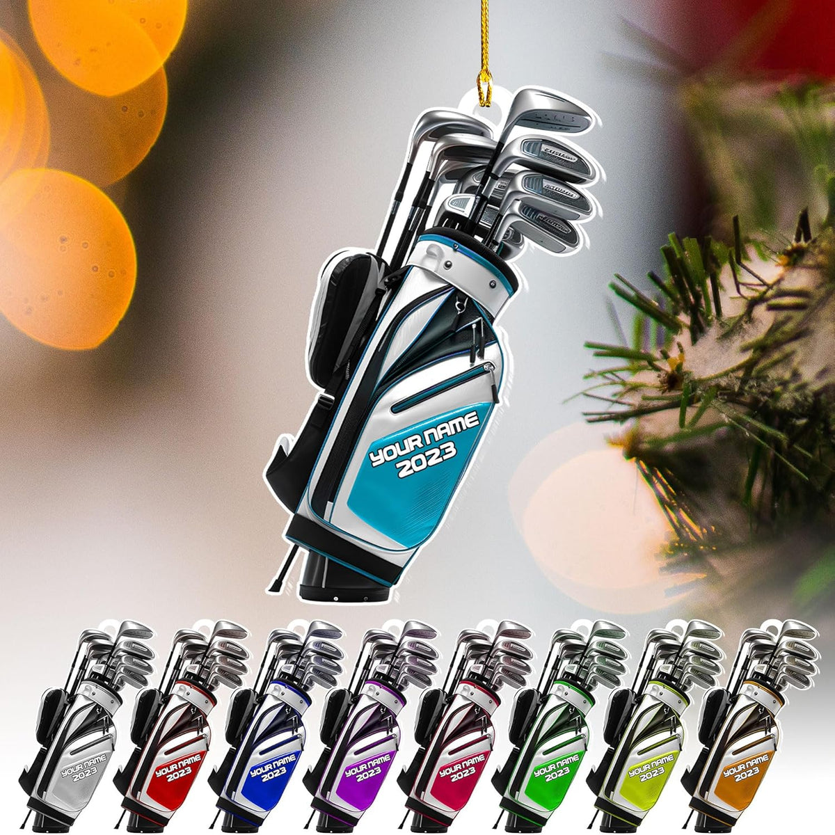 Personalized Golf Ornaments, Golf Keychain, Golf Accessories, Gift For Golf Lover