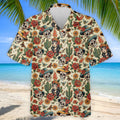 Day Of The Dead Sugar Skull Floral Polo Shirt, Mens Golf Polo, Hawaiian Golf Shirt