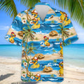 Funny Duck Hawaiian Golf Shirt, Summer Ocean Men's Golf Shirt, Polo Shirts For Men