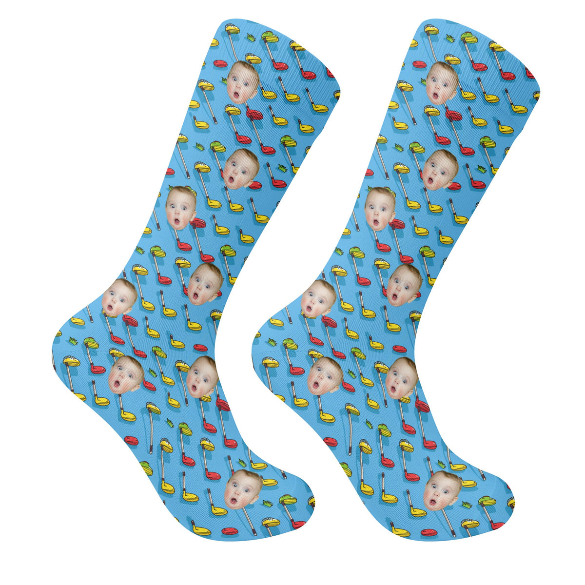 Socks With Faces, Fun Socks For Men, Christmas Golf Gift, Golf Gift For Dad