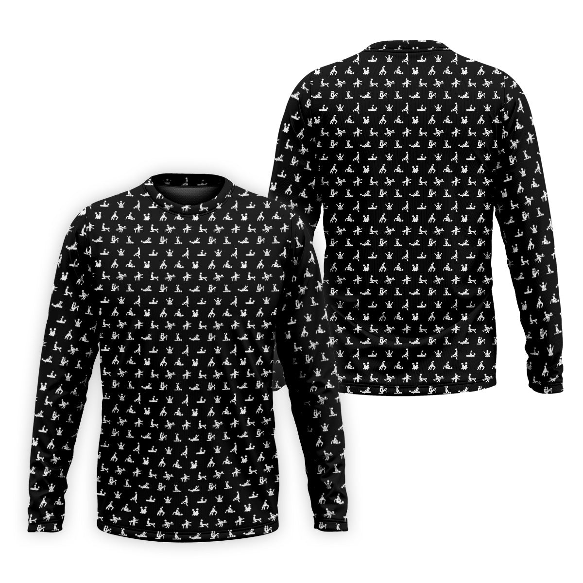 Funny Stick Figure Black And White Men's Golf Polo Shirt, Funny Position Golf Polo, Fun Men Golf Shirts