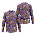 Purple Halloween Skull Golf Shirt, Spooky Cat, Mens Golf Polo Shirts, Halloween Theme Shirts, Golfing Apparel