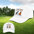 I Like Golf And Bourbon Embroidered Baseball Cap, Golf Hat, Dad Golf Gift