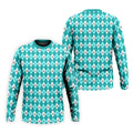 Ovarian Cancer Teal Argyle Men's Golf Polo Shirt, Ovarian Cancer Awareness Shirt, Golf Gift For Men
