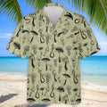 Mushroom Pattern Hand-drawn Art Hawaiian Golf Shirt, Men's Golf Shirt, Polo Shirts For Men