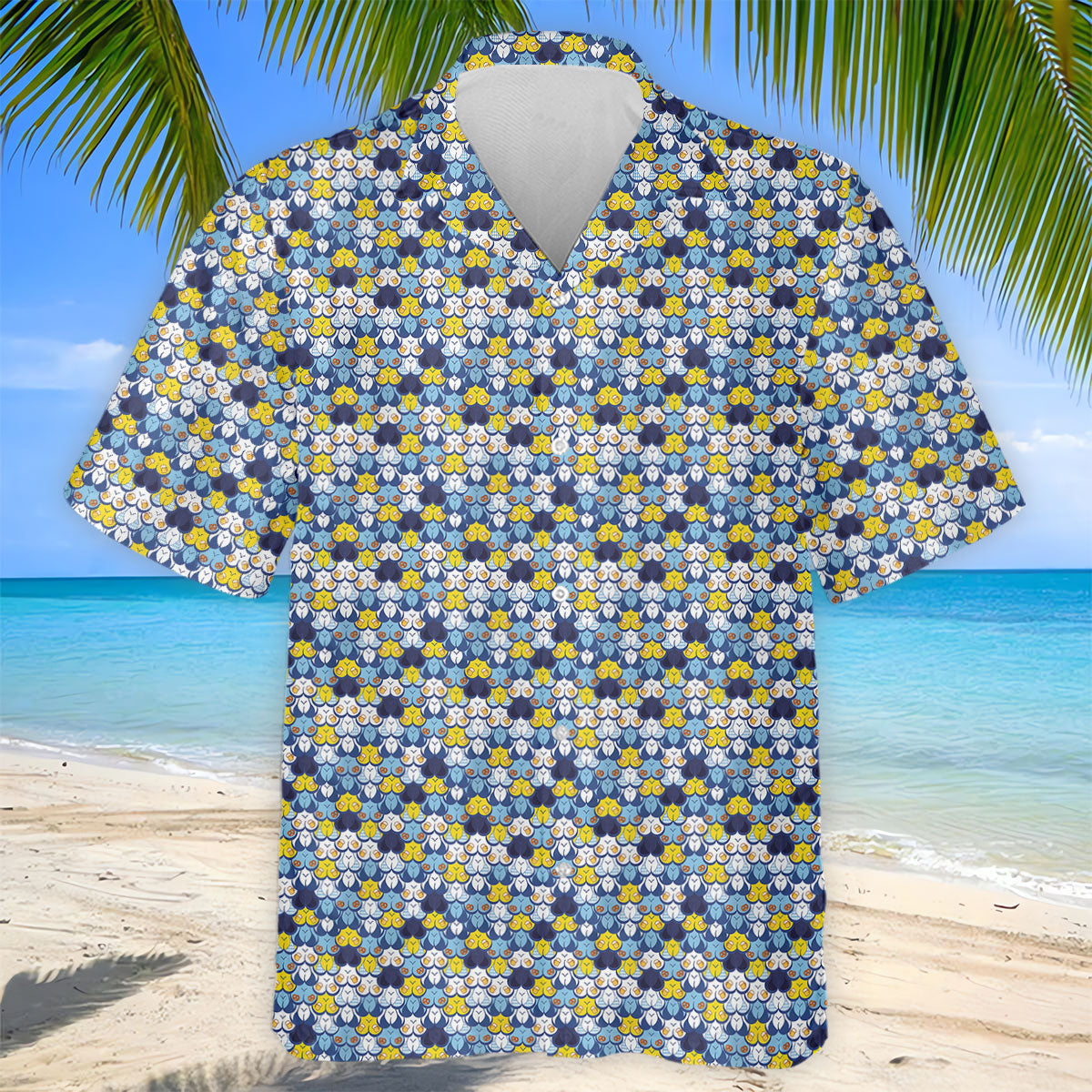 Funny Beer Pretzel Cleavage Pattern Golf Polo Shirt, Mens Golf Polo, Printed Golf Shirts