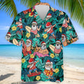 Men's Funny Santa Pool Float Golf Shirt, Christmas Golf Shirt, Golf Apparel For Men