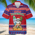 Tropical Santa Mele Kalikimaka Christmas Golf Shirt, Men's Golf Shirt, Hawaiian Golf Shirt, Printed Golf Shirts