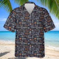 Funny Golf Bourbon Cigar Pattern Polo Shirt, Golf Polo Shirts For Men, Mens Golf Apparel
