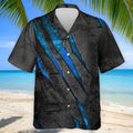 Blue Claw Marks Hawaiian Golf Shirt, Scratch Print Men's Golf Shirt, Polo Shirts For Men