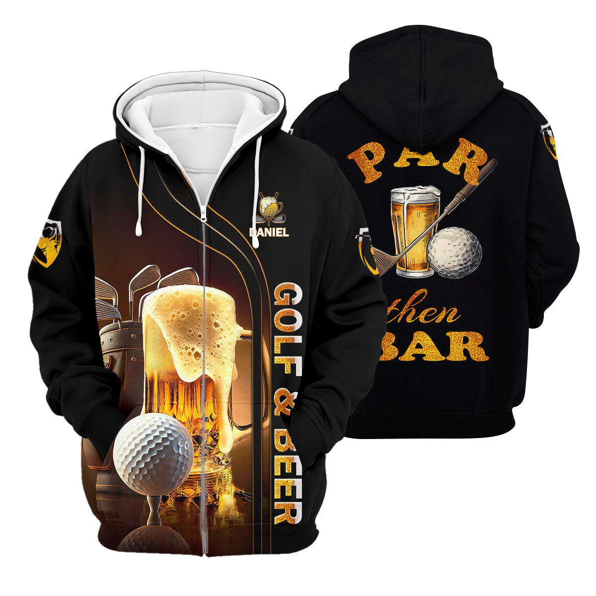 Par Then Bar Golf And Beer Custom Funny Golf Polo Shirt, Dad Golf Gifts