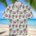 Tropical Santa Flamingo Beach Golf Polo, Christmas Golf Shirt, Golf Apparel For Men