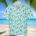 Funny Tropical Couple Beach Pattern Men's Golf Shirt, Hawaiian Golf Shirt, Golf Apparel For Men