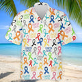 Cancer Sucks Multicolor Awareness Ribbon Polo Shirt, Mens Golf Polo, Printed Golf Shirts