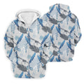 Blue Feather Golf Polo Shirt, Mens Golf Gift, Mens Tropical Shirts