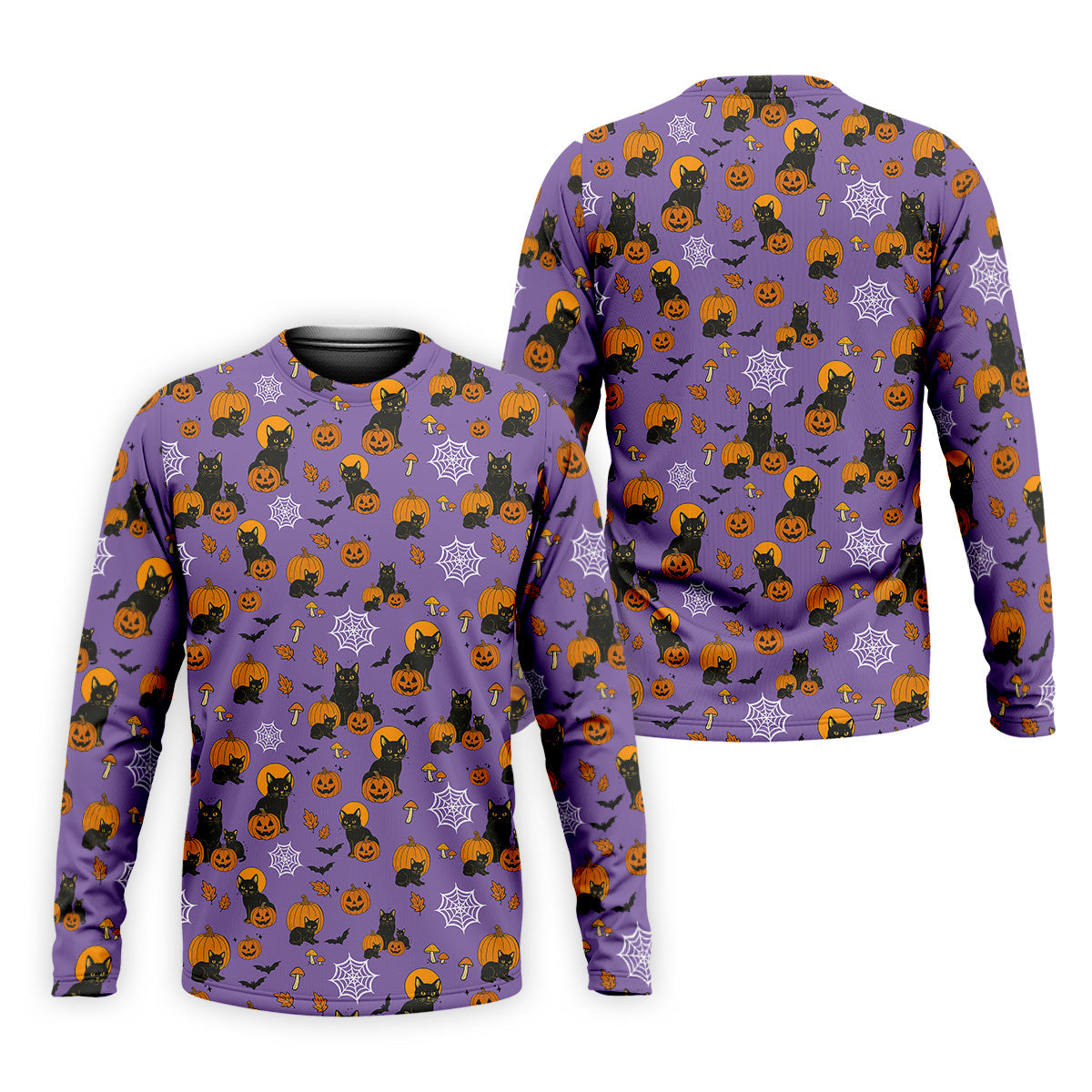 Halloween Cat Pumpkin Purple Golf Shirt, Golf Hoodie, Golf Gift For Men, Golfing Apparel