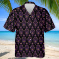 Purple Haunted Demon Faces Halloween Polo Shirt, Printed Golf Shirts, Golf Apparel For Men