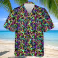 Colorful Abstract Golf Pattern Polo Shirt, Mens Golf Shirts, Hawaiian Golf Shirt