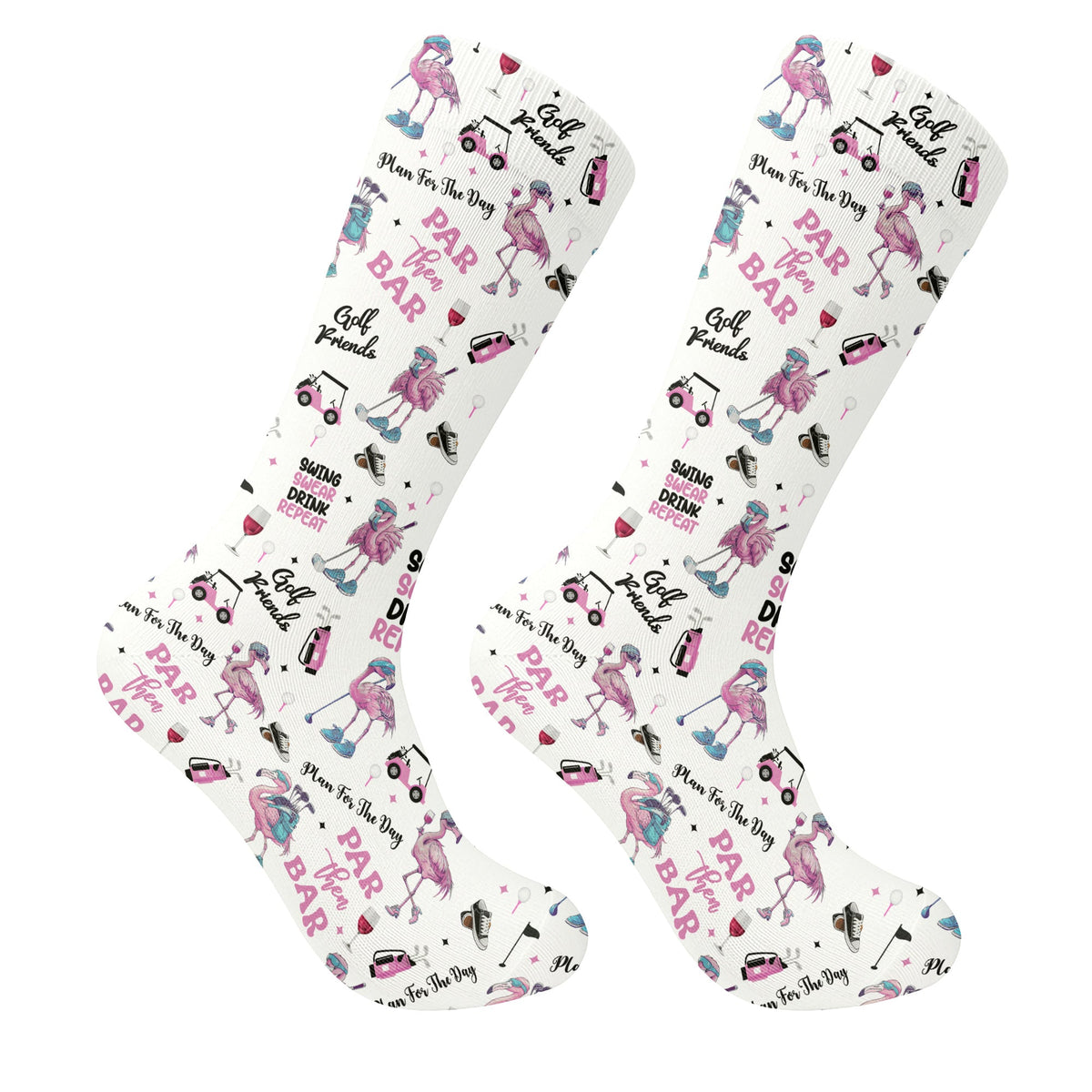 Par Then Bar Flamingo Men Golf Socks, Best Socks For Men, Fun Socks, Christmas Golf Gift