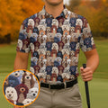 Cartoon Poodle Dog Men's Golf Polo Shirts, Gifts For Dog Lovers, Polo Shirts For Men