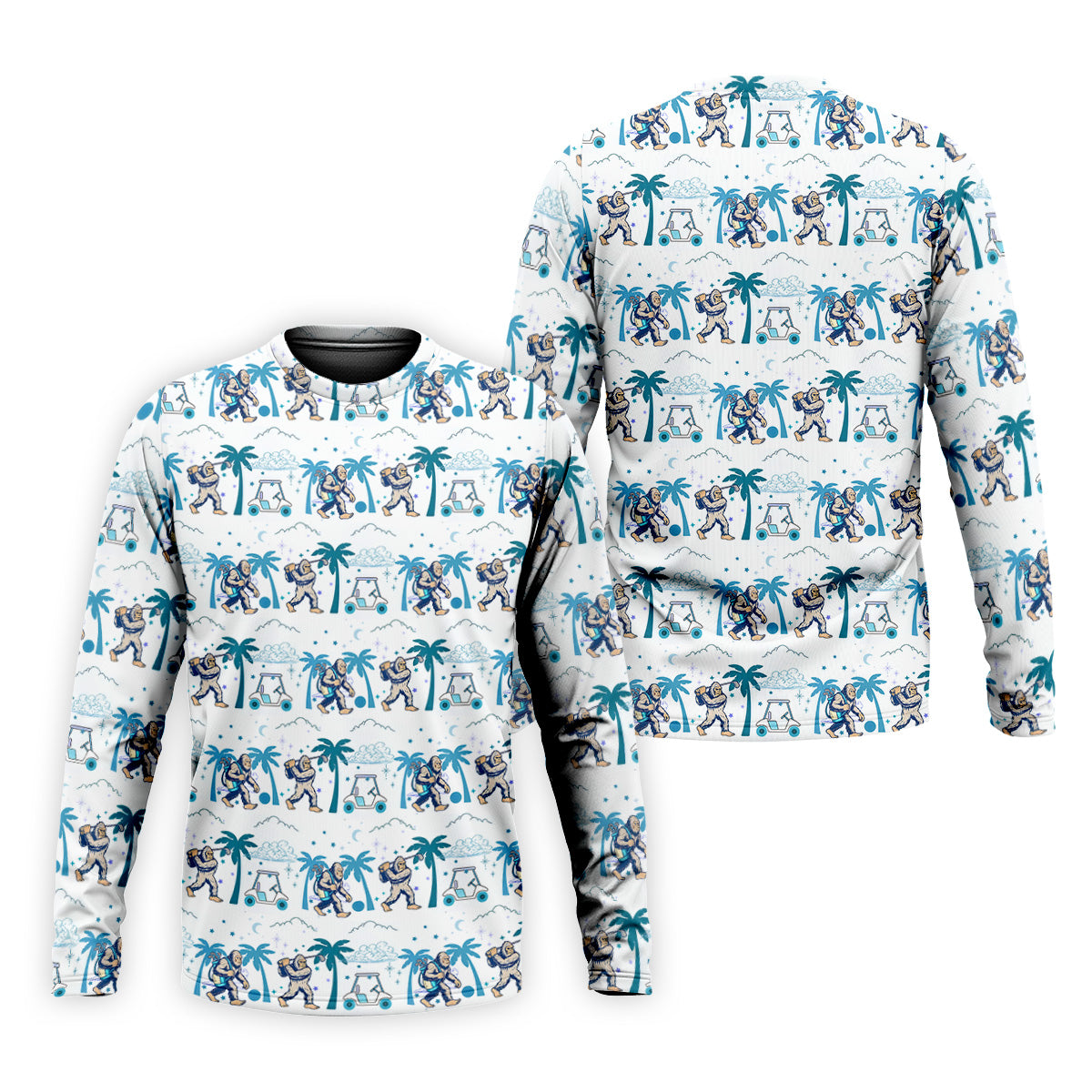 Funny Tropical Golf Cart Bigfoot Golf Shirt, Fun Golf Shirts For Men, Golf Accessories For Men