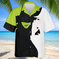Green & White Witch Faces Halloween Golf Polo Shirt, Golf Apparel, Mens Golf Shirt