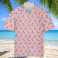 Pink T-Rex Dinosaur Golfer Pattern Golf Polo Shirt, Golf Shirts For Men, Mens Golf Apparel