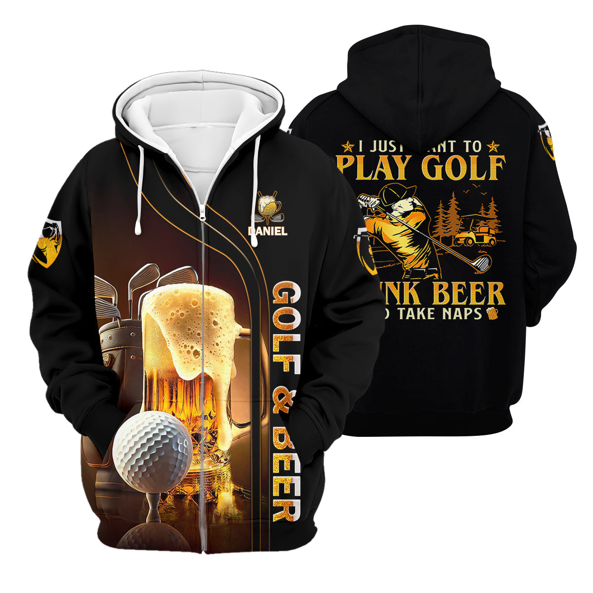 I Just Wanna Play Golf And Drink Beer Custom Golf Polo Shirt, Mens Golf Gift, Golf Lover Gift