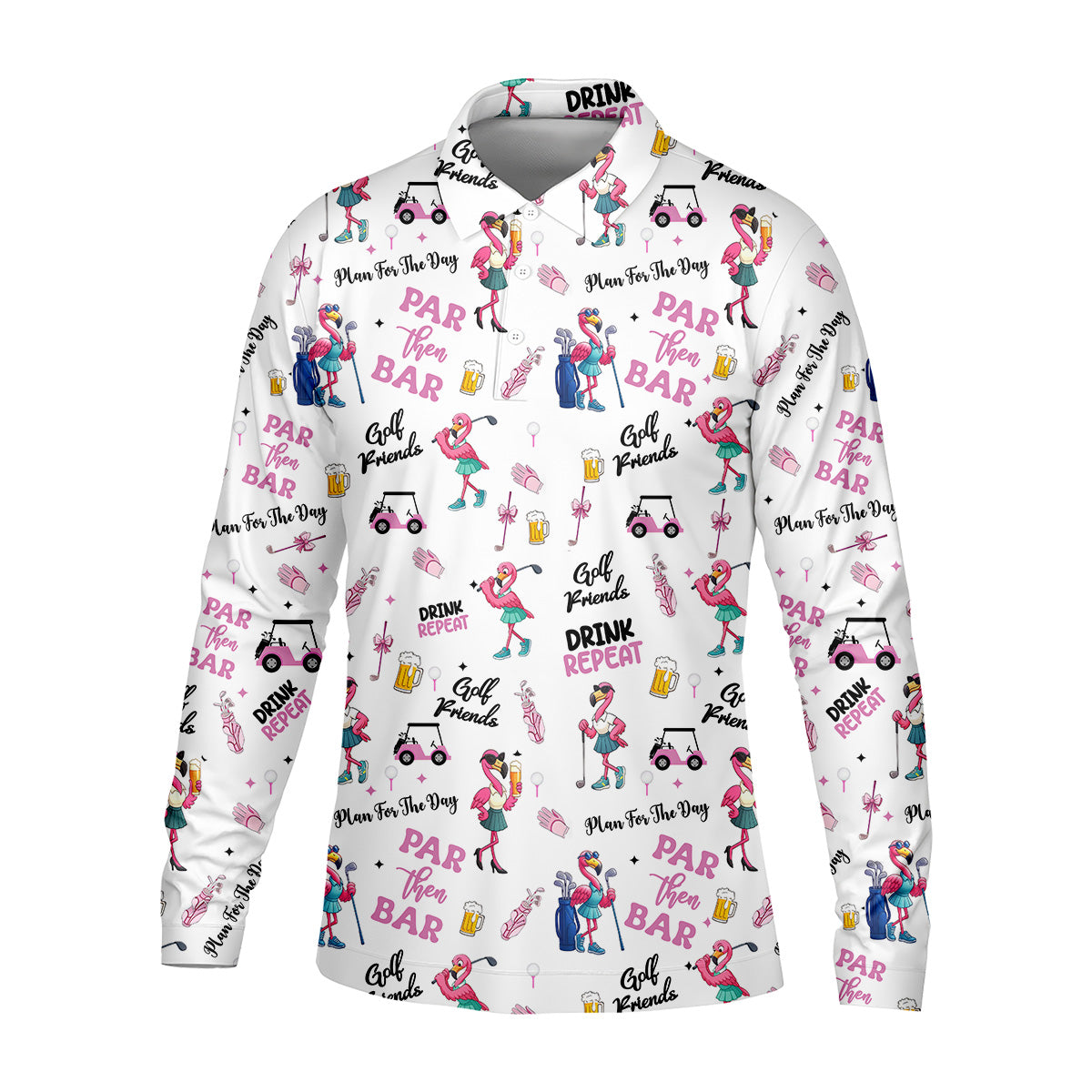 Par Then Bar Flamingo Golf Shirt, Fun Golf Shirts, Matching Golf Shirts, Couple Golf Shirt