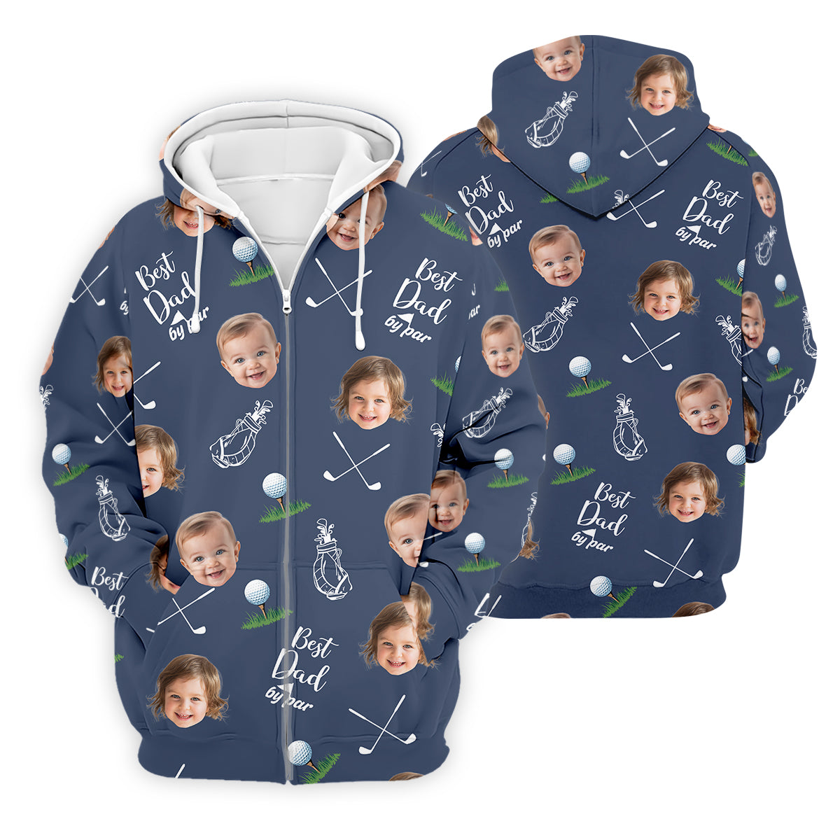 Best Dad By Par Custom Photo Golf Shirt, Fun Golf Shirt, Best Golf Gift For Dad