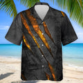 Yellow Claw Marks Hawaiian Golf Shirt, Scratch Print Men's Golf Shirt, Polo Shirts For Men