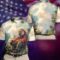 Lion Dreamscape Mist Hawaiian Golf Polo, Golf Tops For Men, Golfing Apparel