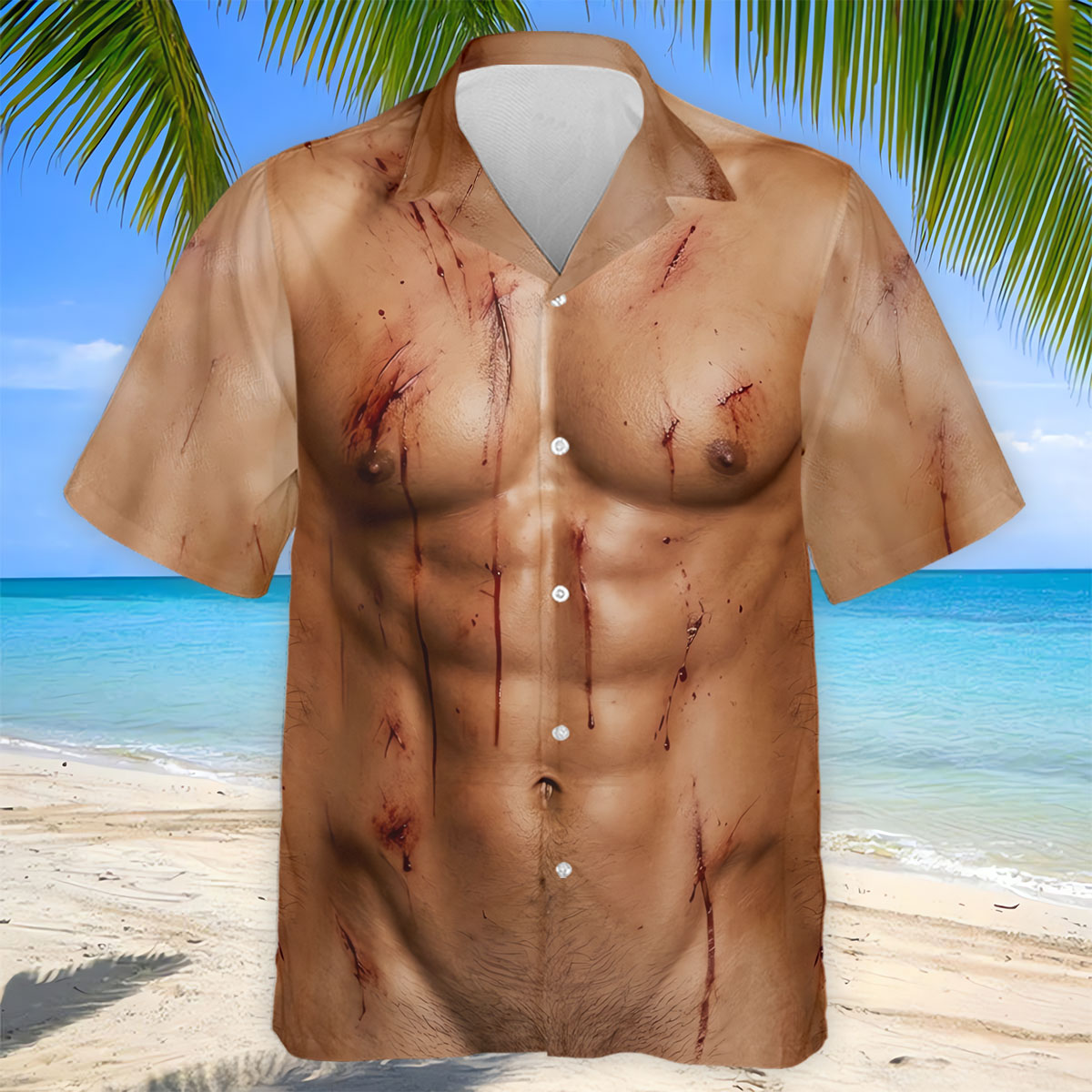 Scary Muscle Body Halloween Golf Shirt, Golf Polo Shirts For Men, Printed Golf Shirts