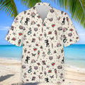 Old School Tattoo Flash Pattern Golf Polo Shirt, Men's Golf Shirt, Printed Golf Shirts