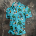 Tropical Alligators on Island Beaches Design Hawaiian Golf Polo, Golf Tops For Men, Golfing Apparel