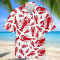 Lobster Pattern Vintage Hawaiian Golf Shirt, Men's Golf Shirt, Polo Shirts For Men
