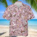 Funny Adult Doodle Pink Pattern Polo Shirt, Mens Golf Polo, Golf Shirts For Men