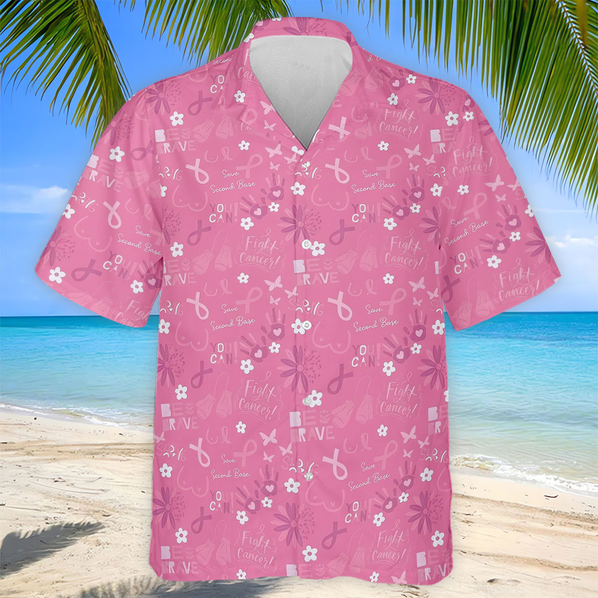 Save Second Base Fight Breast Cancer Polo Shirt, Polo Shirts For Men, Printed Golf Shirts