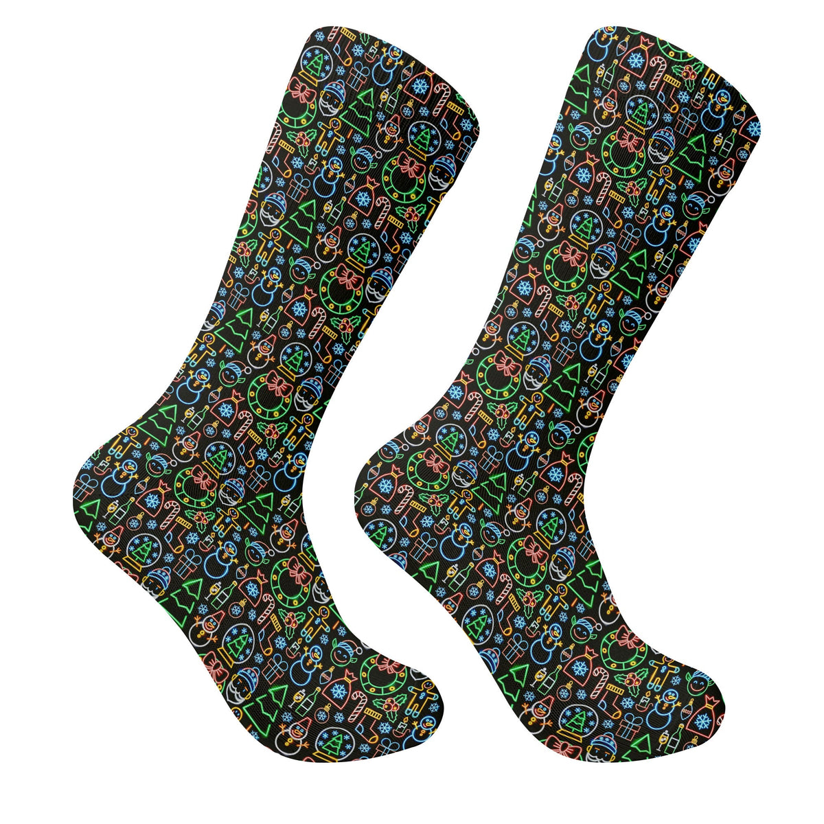 Neon Christmas Retro Style Golf Socks, Christmas Golf Gift, Gifts For Golf Lovers
