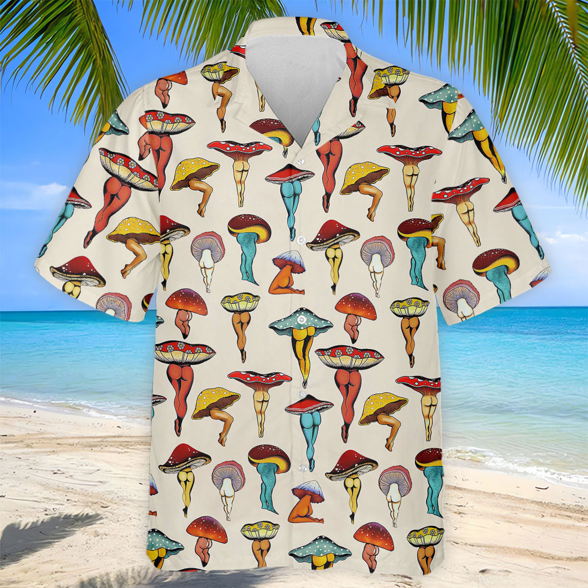 Funny Mushroom Legs Pattern Golf Polo Shirt, Printed Golf Shirts, Golf Polo Shirts For Men