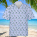 Blue T-Rex Dinosaur Golfer Pattern Golf Polo Shirt, Men's Golf Shirt, Mens Golf Polo