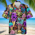 Melting Skull Ice Cream Halloween Golf Shirt, Golf Apparel For Men, Mens Golf Shirts