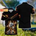 Custom Golf King Fire, Men's Golf Polo Shirt With Name, Golfing Apparel, Gift For Golfers