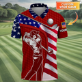 Red Custom Men's Golf Polo Shirt, Golfing Apparel, Mens Golf Gift