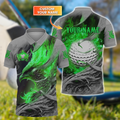 Green Phoenix Custom Golf Polo Shirt, Golf Apparel, Golf Gift For Men