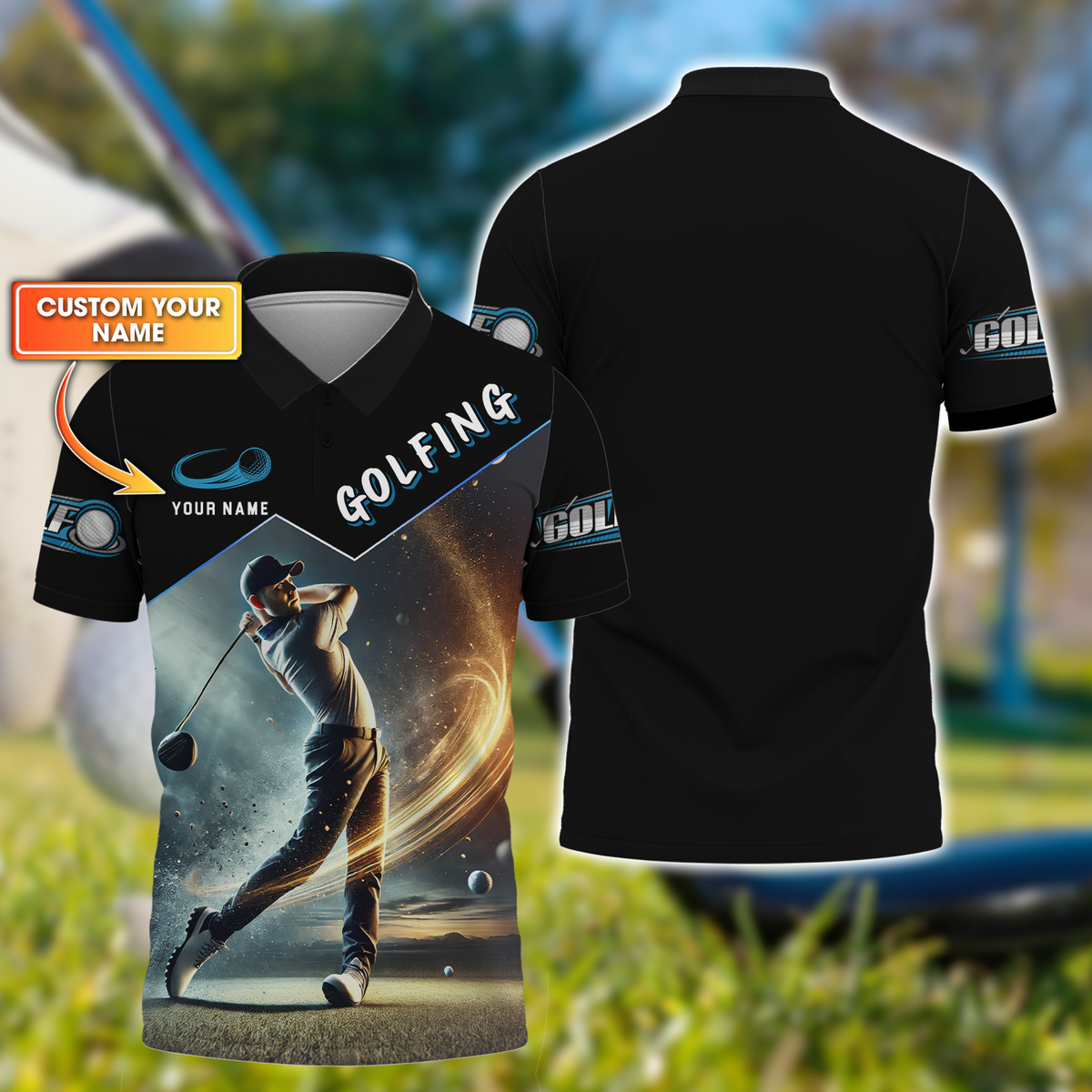 Golf Swing Custom Golf Polo Shirt, Golfing Apparel, Gift For Golfers